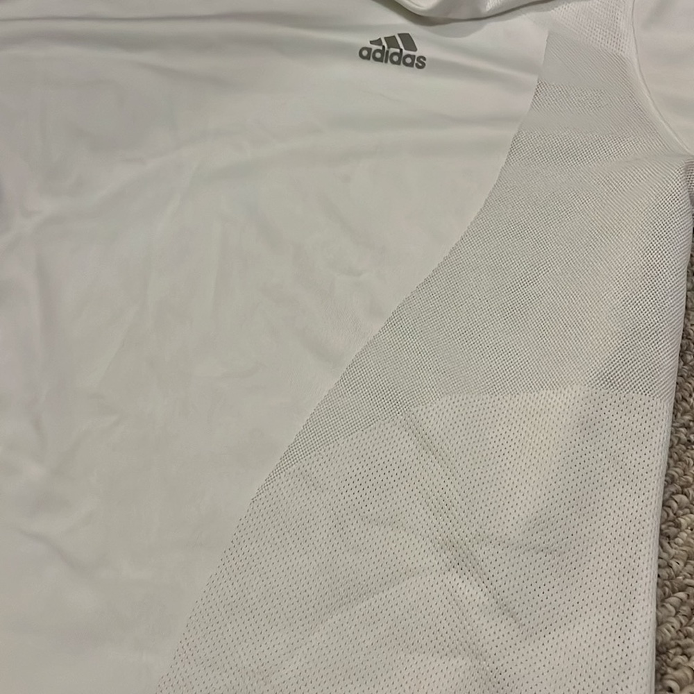Adidas Women's L White Long-Sleeve Performance Top Dry-Fit Shirt - Picture 2 of 14